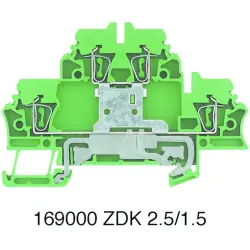 Multi level terminal block, spring balancer connection, 0.5-2.5 mm², 20 A, 6 kV, yellow/green, 1690000000