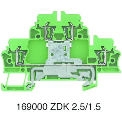 Multi level terminal block, spring balancer connection, 0.5-2.5 mm², 20 A, 6 kV, yellow/green, 1690000000 - 1