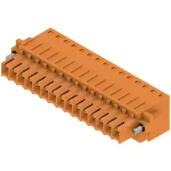 Socket header, 15 pole, pitch 3.5 mm, straight, orange, 1691010000
