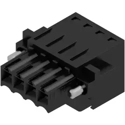 Socket header, 4 pole, pitch 3.5 mm, straight, black, 1691130000