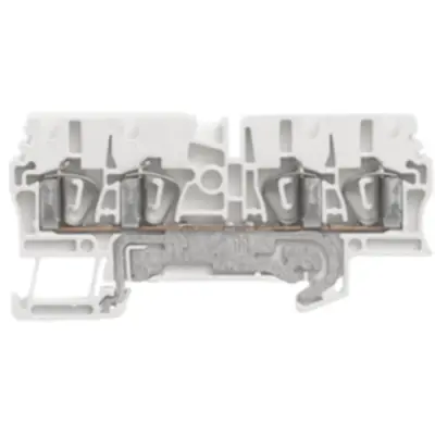 Protective conductor terminal, spring balancer connection, 0.5-4.0 mm², 4 pole, 300 A, 8 kV, white, 1698110000 - 1