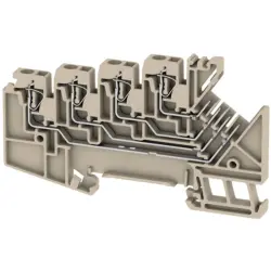 Multi level terminal block, spring balancer connection, 0.5-2.5 mm², 4 A, 1.5 kV, dark beige, 1698171001