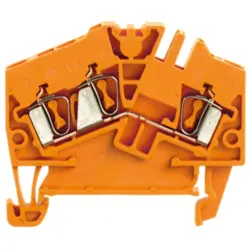 Through terminal block, spring balancer connection, 0.5-2.5 mm², 3 pole, 24 A, 8 kV, orange, 1706050000