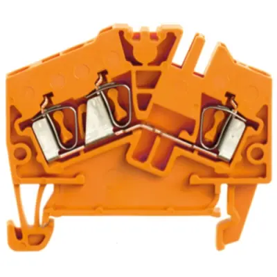 Through terminal block, spring balancer connection, 0.5-2.5 mm², 3 pole, 24 A, 8 kV, orange, 1706050000 - 1