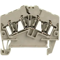 Through terminal block, spring balancer connection, 0.5-2.5 mm², 4 pole, 24 A, 8 kV, dark beige, 1706060000