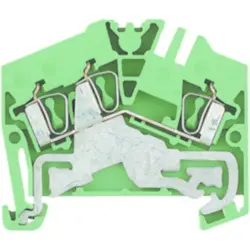 Protective conductor terminal, spring balancer connection, 0.5-2.5 mm², 3 pole, 8 kV, yellow/green, 1706090000