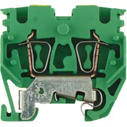 Protective conductor terminal, spring balancer connection, 0.5-2.5 mm², 2 pole, 24 A, 8 kV, yellow/green, 1712810000