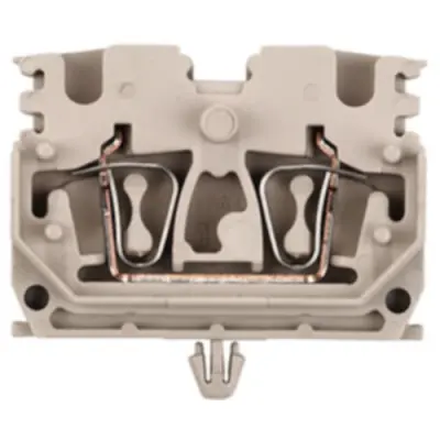 Through terminal block, spring balancer connection, 0.5-2.5 mm², 2 pole, 24 A, 8 kV, dark beige, 1712820000 - 1