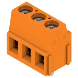 PCB terminal, 3 pole, pitch 5.08 mm, AWG 24-14, 15 A, screw connection, orange, 1716090000
