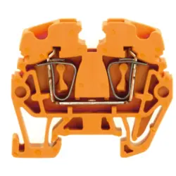 Through terminal block, spring balancer connection, 0.5-2.5 mm², 2 pole, 24 A, 6 kV, orange, 1720940000