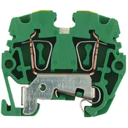 Protective conductor terminal, spring balancer connection, 0.5-2.5 mm², 2 pole, 24 A, 6 kV, yellow/green, 1720950000