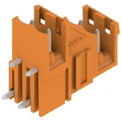 Pin header, 4 pole, pitch 5.08 mm, angled, orange, 1725170000