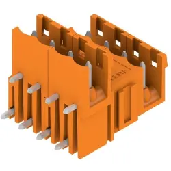 Pin header, 8 pole, pitch 5.08 mm, angled, orange, 1725190000