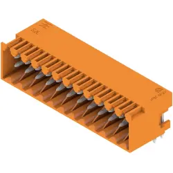 Pin header, 24 pole, pitch 3.5 mm, angled, orange, 1727920000