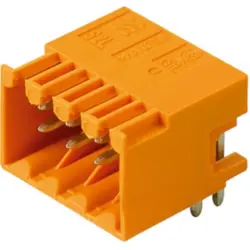 Pin header, 32 pole, pitch 3.5 mm, angled, orange, 1727960000
