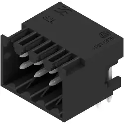 Pin header, 8 pole, pitch 3.5 mm, angled, black, 1728000000
