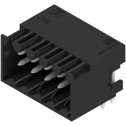 Pin header, 10 pole, pitch 3.5 mm, angled, black, 1728010000
