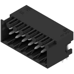 Pin header, 14 pole, pitch 3.5 mm, angled, black, 1728030000