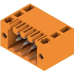 Pin header, 8 pole, pitch 3.5 mm, angled, orange, 1728480000