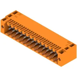 Pin header, 28 pole, pitch 3.5 mm, angled, orange, 1728580000