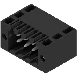 Pin header, 8 pole, pitch 3.5 mm, angled, black, 1728640000