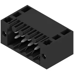 Pin header, 10 pole, pitch 3.5 mm, angled, black, 1728650000