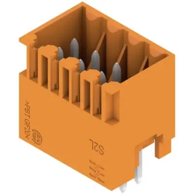 Pin header, 8 pole, pitch 3.5 mm, straight, orange, 1728800000 - 1