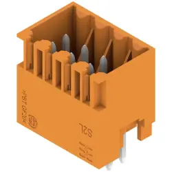 Pin header, 8 pole, pitch 3.5 mm, straight, orange, 1728800000