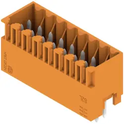 Pin header, 16 pole, pitch 3.5 mm, straight, orange, 1728840000