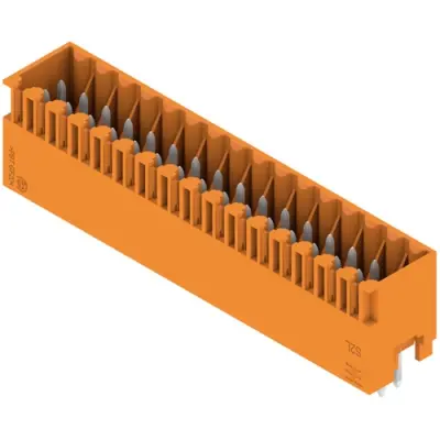 Pin header, 32 pole, pitch 3.5 mm, straight, orange, 1728920000 - 1