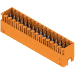 Pin header, 32 pole, pitch 3.5 mm, straight, orange, 1728920000