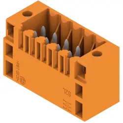 Pin header, 10 pole, pitch 3.5 mm, straight, orange, 1729450000