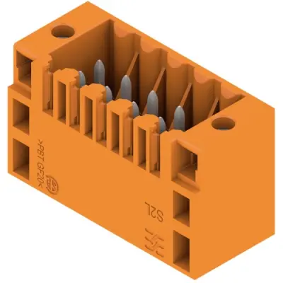 Pin header, 10 pole, pitch 3.5 mm, straight, orange, 1729450000 - 1