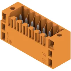 Pin header, 14 pole, pitch 3.5 mm, straight, orange, 1729470000