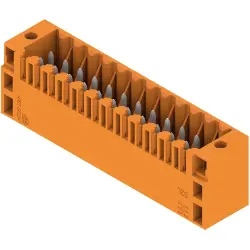 Pin header, 24 pole, pitch 3.5 mm, straight, orange, 1729520000