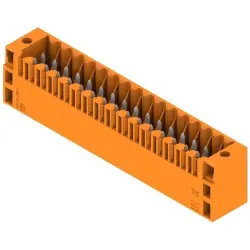 Pin header, 32 pole, pitch 3.5 mm, straight, orange, 1729560000