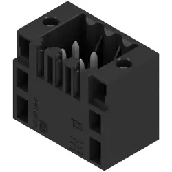 Pin header, 6 pole, pitch 3.5 mm, straight, black, 1729590000