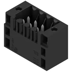Pin header, 8 pole, pitch 3.5 mm, straight, black, 1729600000