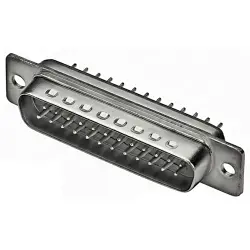 D-Sub plug, 25 pole, standard, equipped, straight, solder pin, 8-1393740-0