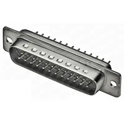 D-Sub plug, 25 pole, standard, equipped, straight, solder pin, 8-1393740-0 - 1