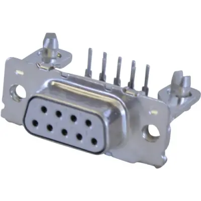 D-Sub socket, 9 pole, standard, equipped, straight, solder pin, 8-1393480-1 - 1