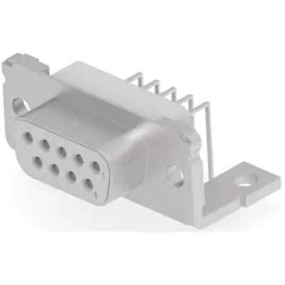 D-Sub socket, 9 pole, standard, equipped, angled, solder pin, 3-1393479-8 - 1