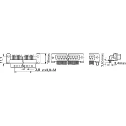 D-Sub socket, 25 pole, standard, equipped, straight, solder pin, 4-1393479-0