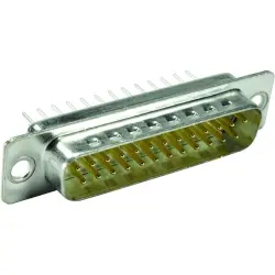 D-Sub plug, 25 pole, standard, equipped, straight, solder pin, 09670255655