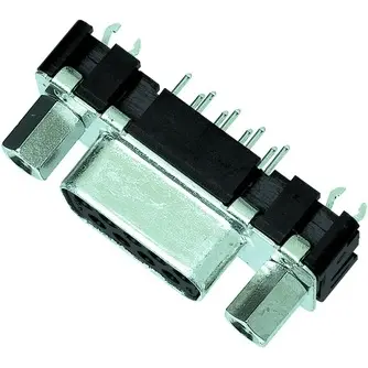 D-Sub socket, 15 pole, standard, equipped, straight, solder pin, 09662516512 - 1