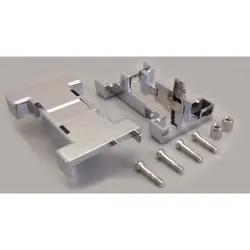 D-Sub connector housing, size: 1 (DE), straight 180°, plastic, metallized, silver, 10070140