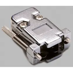 D-Sub connector housing, size: 2 (DA), straight 180°, cable Ø 10 mm, plastic, metallized, silver, 10120077