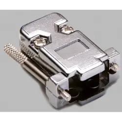 D-Sub connector housing, size: 3 (DB), straight 180°, cable Ø 11 mm, plastic, metallized, silver, 10120078