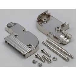 D-Sub connector housing, size: 1 (DE), angled 90°, cable Ø 11 mm, metal, silver, 10120269
