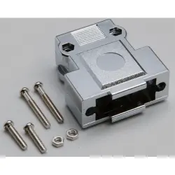 D-Sub connector housing, size: 1 (DE), straight 180°, ABS, silver, 10120247